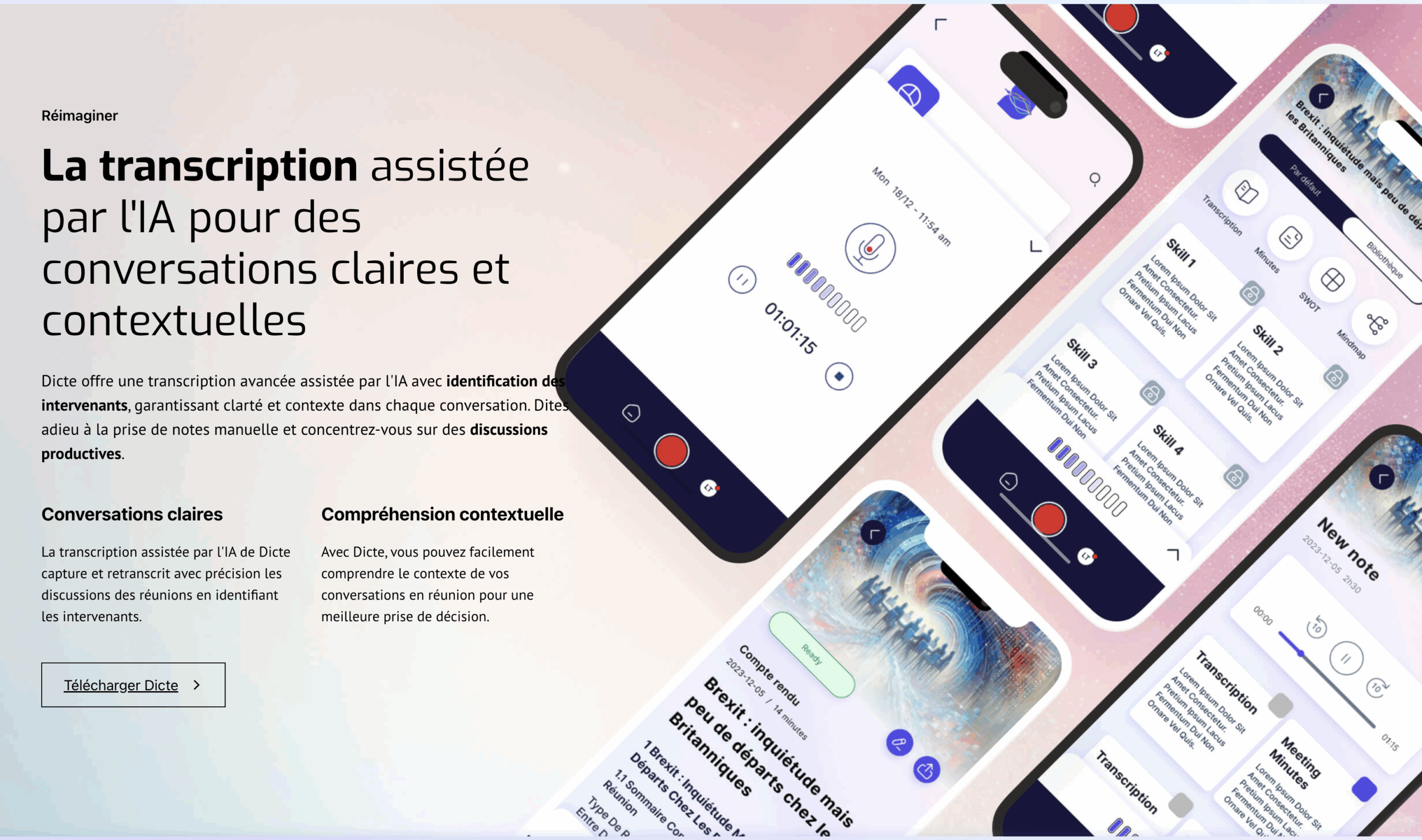 Dicte AI, outil IA pour les managers pour la prise de notes